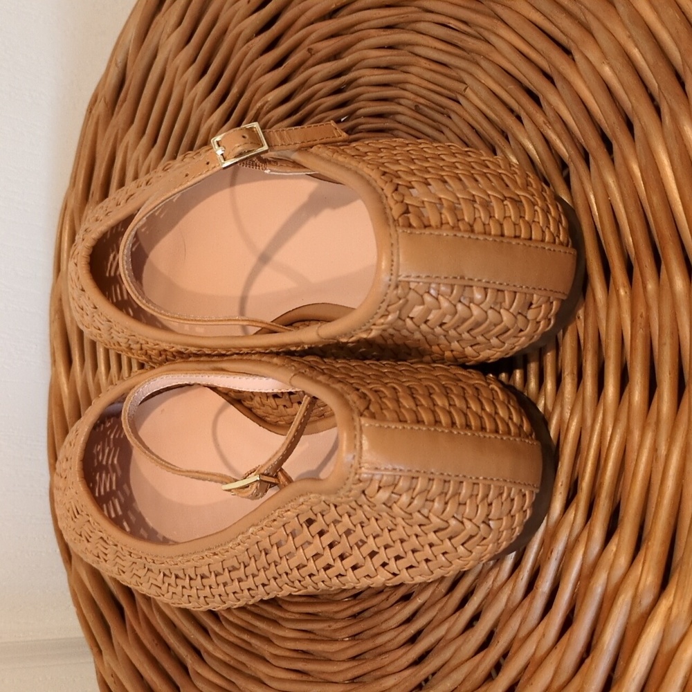 J. Crew Quinn Woven Brown Ballet Flats 9.5 NWOB - Picture 4 of 8